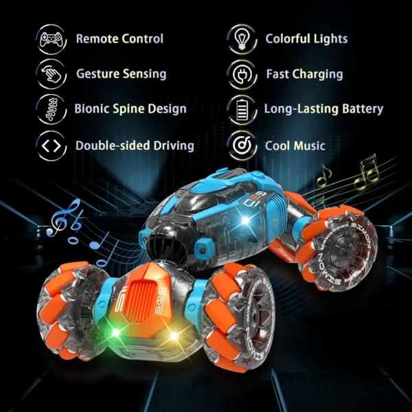 Remote Control & Gesture Sensing Stunt Car for Kids - Image 4